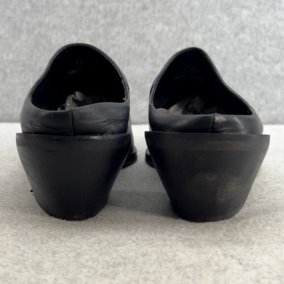 Urban Outfitters Leather Slip On Clog Mules - Black -Women Size 9 - Picture 7 of 10